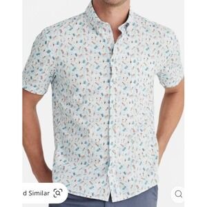 Johnnie-O Hangin' Out Polo Men's Medium Malibu Floaty Golf Short Sleeve  Sz Sm